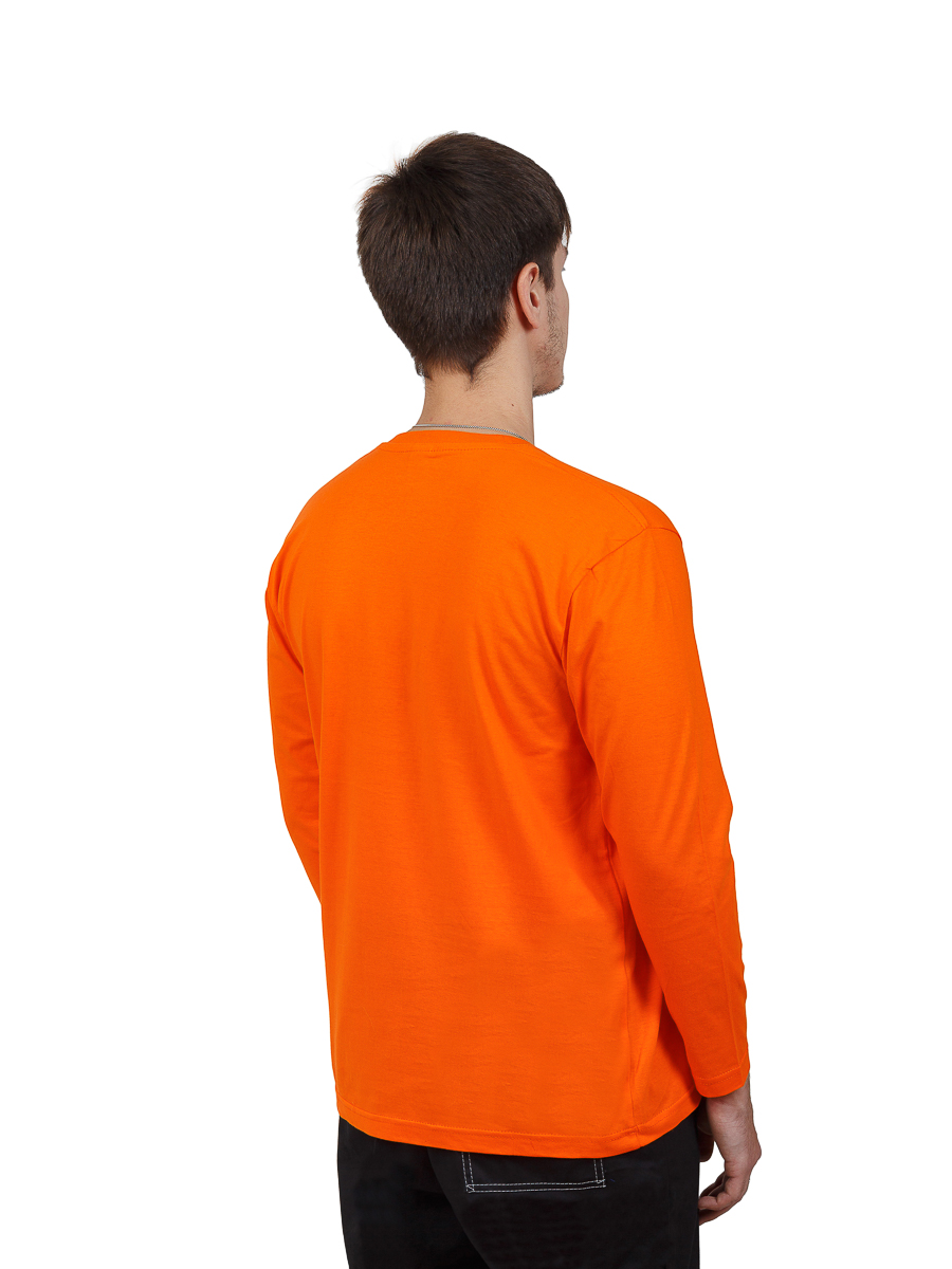 Футболка мужская с длинным рукавом оранжевая