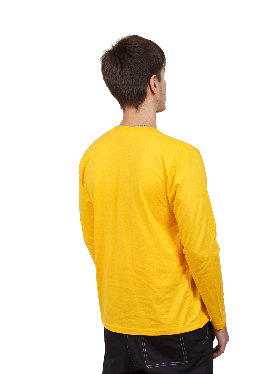 Футболка мужская с длинным рукавом желтая